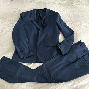 H&M Blue Suit Classic Single-Breasted Blazer